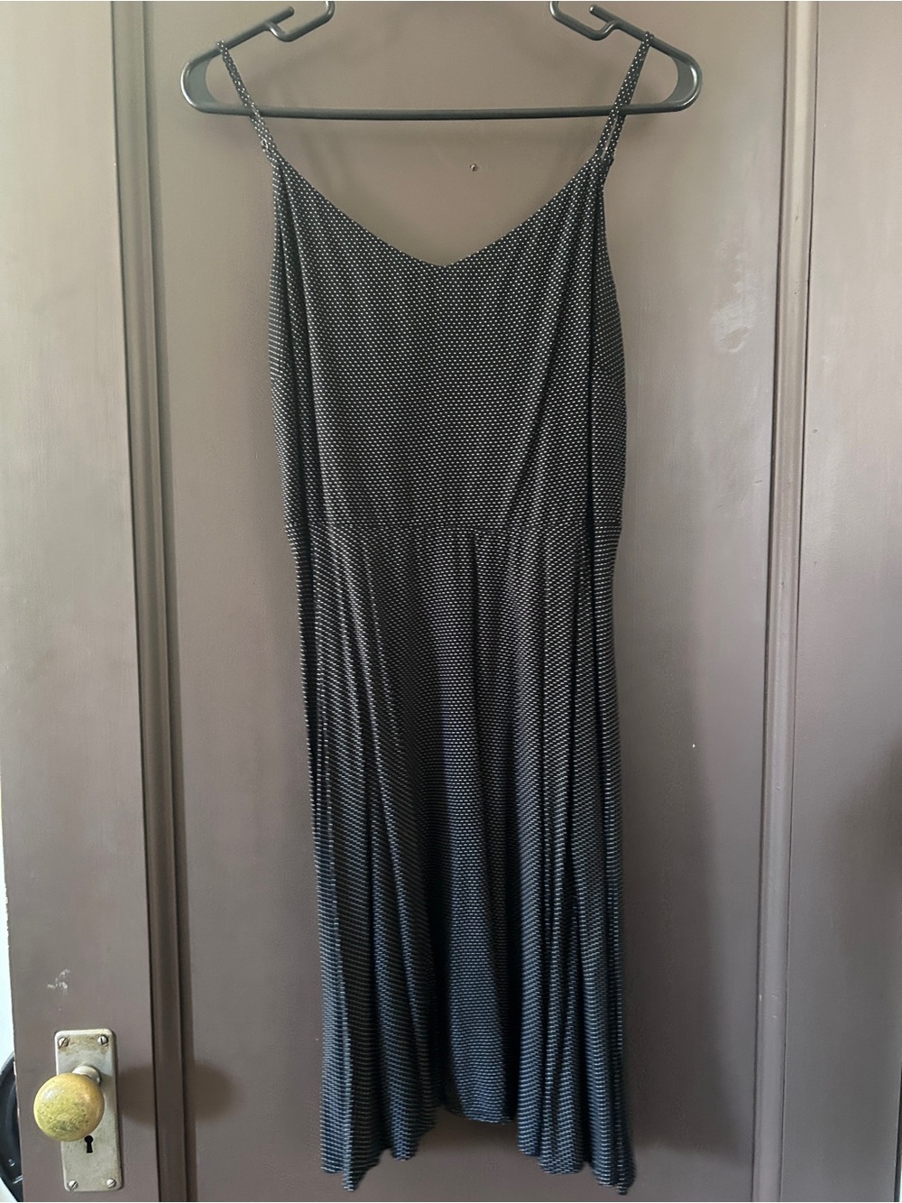 GAP Black with White Dot Midi Slip Dress